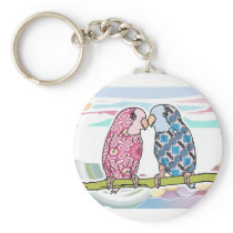 Parrots In Love Keychains