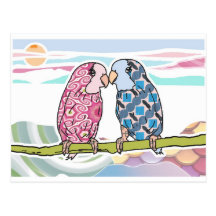 Parrots In Love Postcard