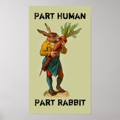 Part Human, Part Rabbit Poster by MyOtherPlanet