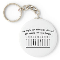 Part Norwegian Elkhound Part Fence-Jumper Keychains