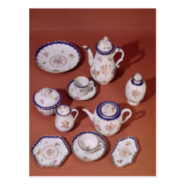 Part of a Worcester monogrammed tea service postcards