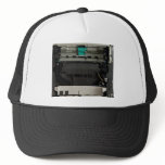 Part of the electronic interior of a laser printer trucker hat