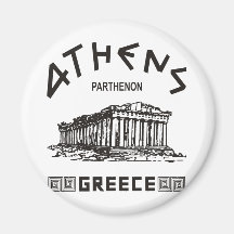 Parthenon - Athens - Greek (black) Refrigerator Magnet