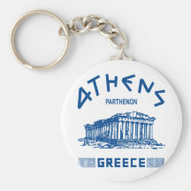 Parthenon - Athens - Greek (blue) Key Chains