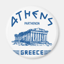 Parthenon - Athens - Greek (blue) Refrigerator Magnet