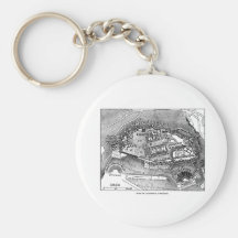 Parthenon in Athens Map Key Chain