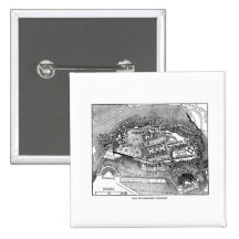 Parthenon in Athens Map Pinback Button