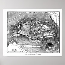 Parthenon in Athens Map Poster