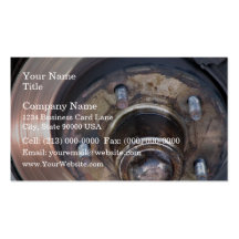 Partial vehicle brake disc and bolts business card