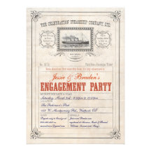Partie de fiançailles d'invitation de billet de cr