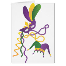 Partie de mardi gras carte de vœux