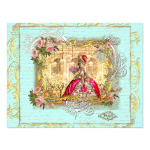 Partie de Marie Antoinette à la carte de carte pos Faire-part