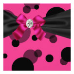 Partie de noir de rose de partie de cravate noire  invitations personnalisables