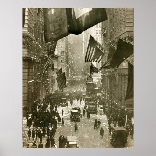 Partie de Wall Street, extrémité de WW1, 1918 Poster