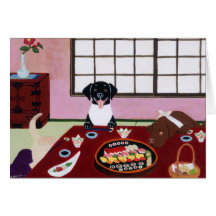 Partie Labradors de sushi Cartes De Vœux