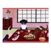 Partie Labradors de sushi Cartes Postales