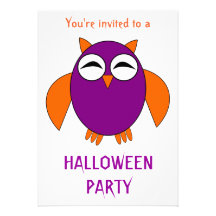 Partie mignonne de Halloween de hibou personnalisa Faire-parts
