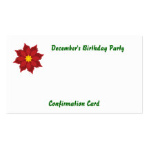 Partie-Personnaliser de l'anniversaire de décembre Cartes De Visite Personnelles