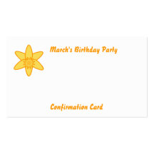 Partie-Personnaliser de l'anniversaire de mars Modèle De Carte De Visite