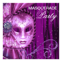 Partie pourpre noire de mascarade faire-parts