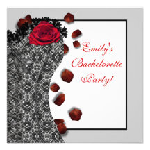 Partie rouge de Bachelorette de talon haut de cors Cartons D'invitation