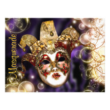 Partie vénitienne de mardi gras de masque de masca cartons d'invitation