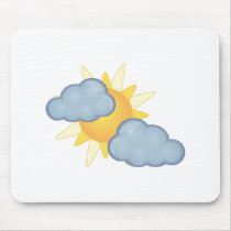 partly cloudy mouse pad