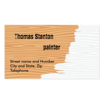 Partly painted wood business cards