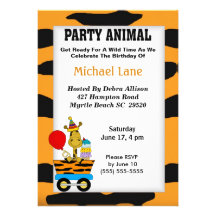 Party Animal Giraffe Birthday Invitation