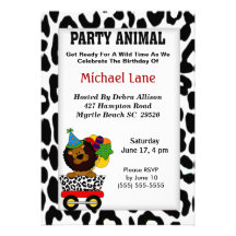 Party Animal Lion  Birthday Invitation