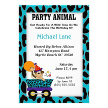 Party Animal Monkey Birthday Invitation
