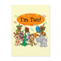 Party Animals 2nd Birthday Tshirts and Gifts Post Card
