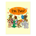 Party Animals 2nd Birthday Tshirts and Gifts Post Card