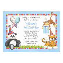 Party Animals Birthday Party Invitation