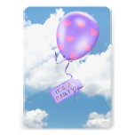 Party Balloon in sky Personalized Announcements