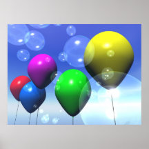 Party Balloons & Bubbles Print