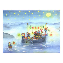 Party Boat with Children Birthday Party Invitation