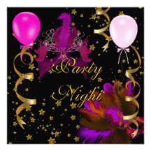 Party Celebration Pink Masks Black Announcement