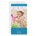 Party Circles - Personal Photo - Blue & Pink Picture Card