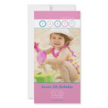 Party Circles - Personal Photo - Blue & Pink Personalized Photo Card