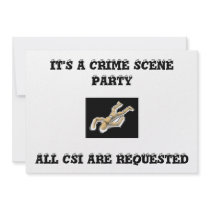 PARTY CRIME SCENE PERSONALIZED ANNOUNCEMENTS