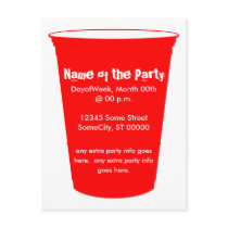 party cup invite postcards