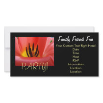 Party Family Friends Fun Invitaitons Red Black