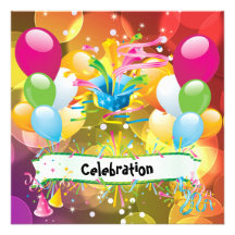 Party Fun Balloons Streamers Celebration Invites