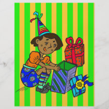 Party Girl Opening Gifts Full Color Flyer