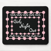 PARTY - GIrls Night Out with Pink Puffballs Mouse Pads