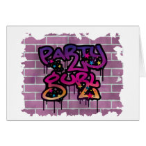 party gurl (girl) graffiti design cards