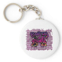 party gurl (girl) graffiti design keychain