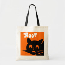 Party Halloween boo! black cat trick or treat bag