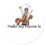 party, Hello My Name Is Round Stickers